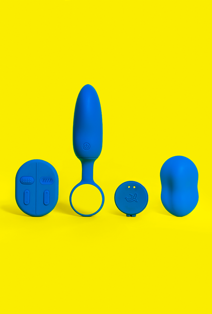 Vibrador Para Casais Mobi Azul detalhes , pantynova | Sex Shop Produtos Eróticos Online